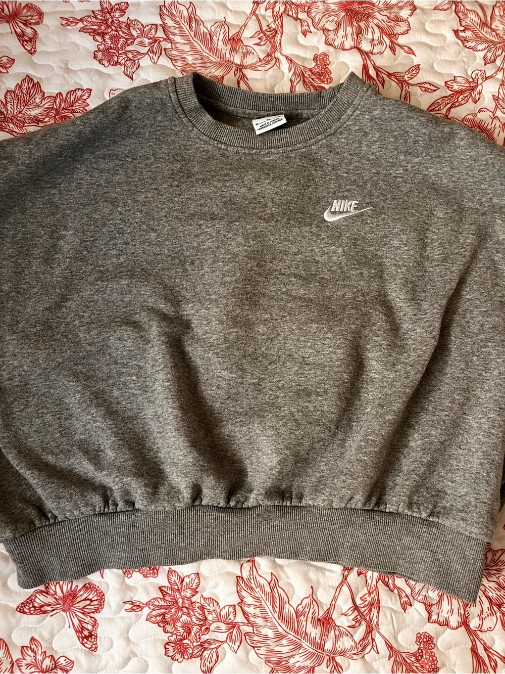 Nike Gray Crewneck Sweatshirt with White Swoosh